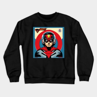 Unleash the Power: Superhero Soundscape Vinyl Record Artwork II Crewneck Sweatshirt